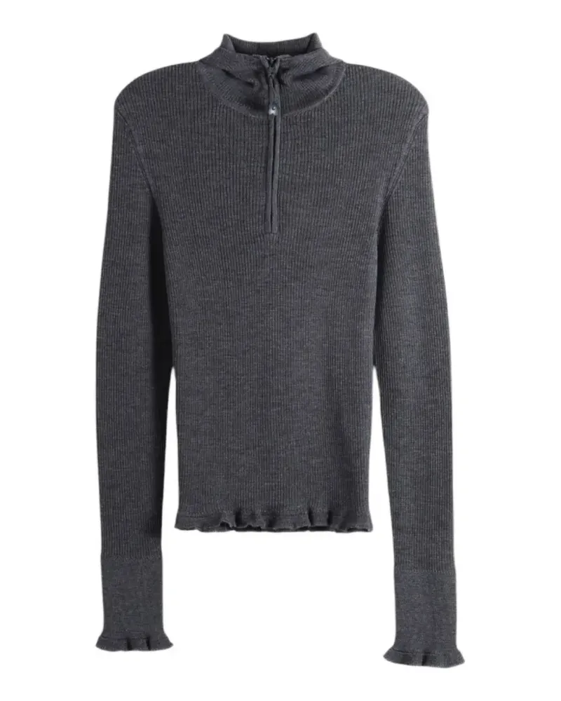 Cecilie Bahnsen Kapuzenjacke mit Rüschenbesatz - Grau Grau