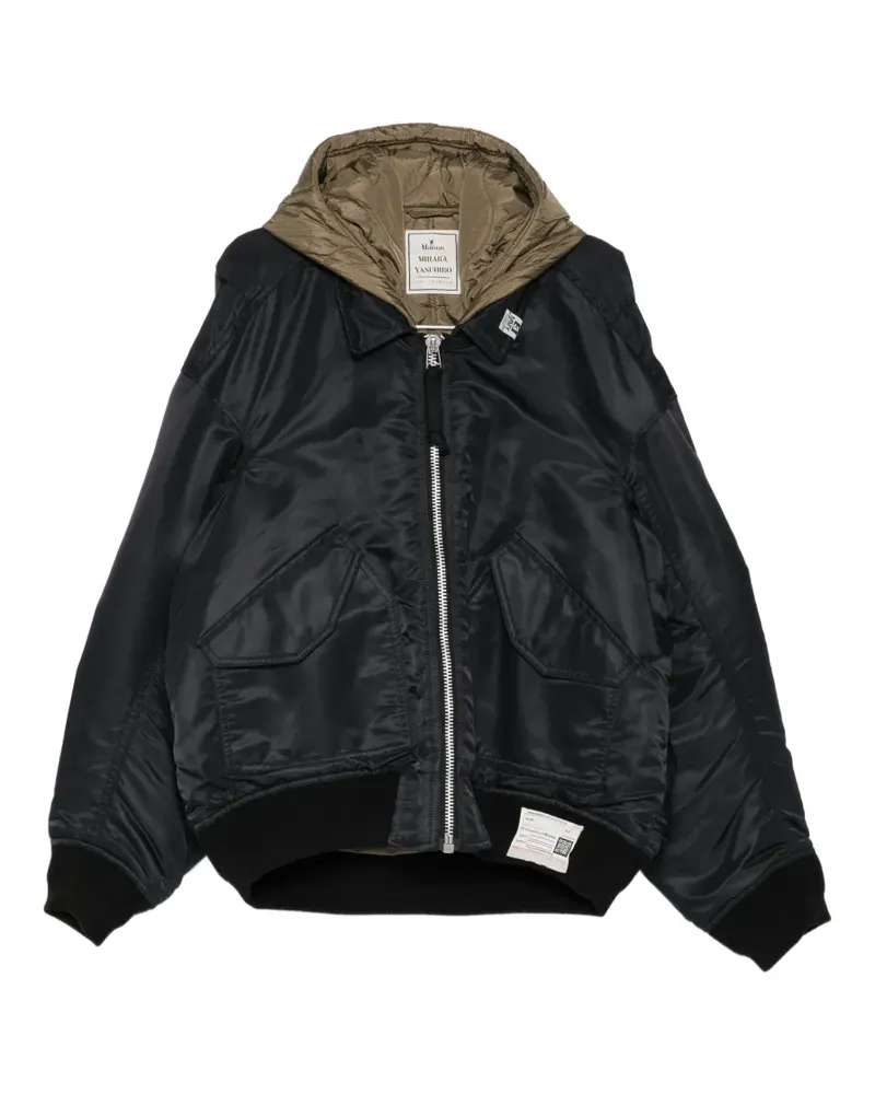 MIHARAYASUHIRO Bomberjacke im Layering-Look - Schwarz Schwarz
