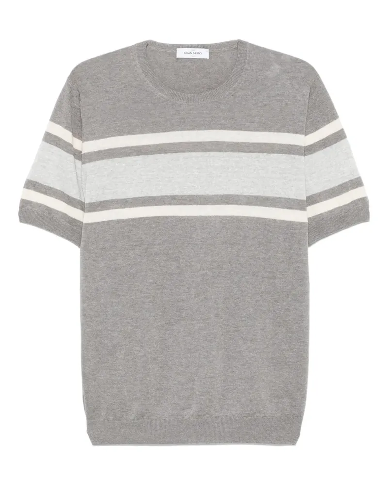Gran Sasso T-Shirt mit Streifendetail - Grau Grau