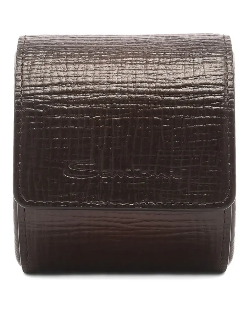 Santoni Uhrenetui mit Prägung - Braun Braun
