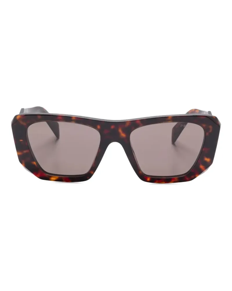 Prada Symbole Sonnenbrille mit geometrischem Gestell - Braun Braun