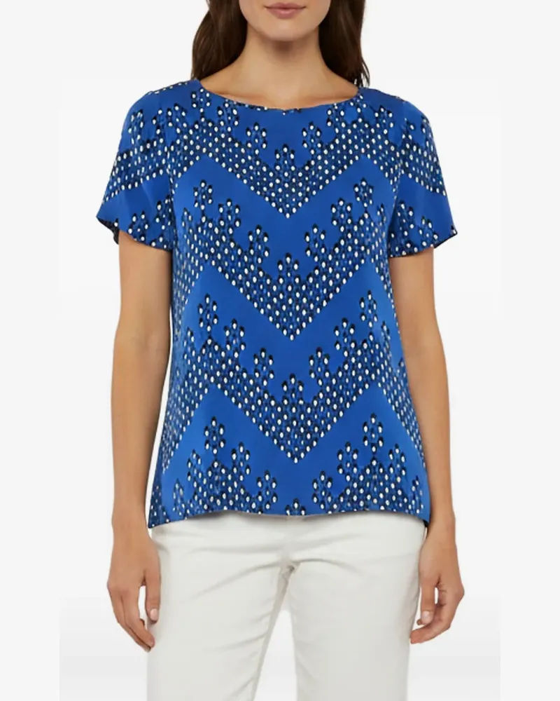 Diane von Furstenberg printed short-sleeve blouse - Blau Blau