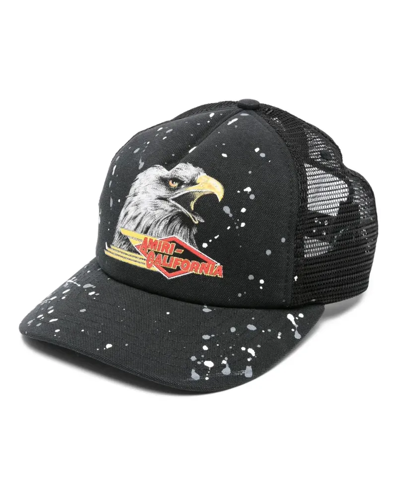 Amiri Trucker Mesh-Baseballkappe mit Adler-Print - Schwarz Schwarz