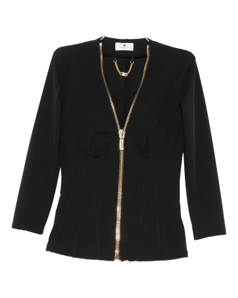 Elisabetta Franchi Jacke mit Reißverschluss - Schwarz Schwarz