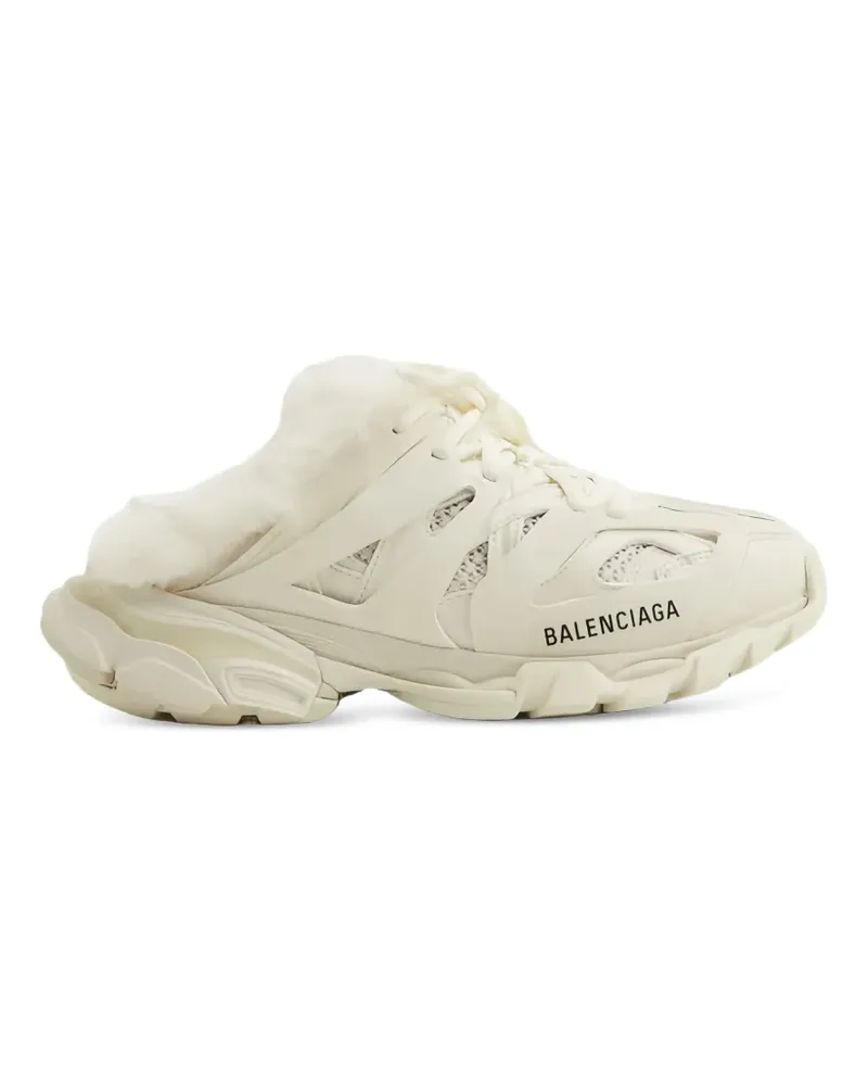 Balenciaga Pantoletten mit Pelz - Nude Nude