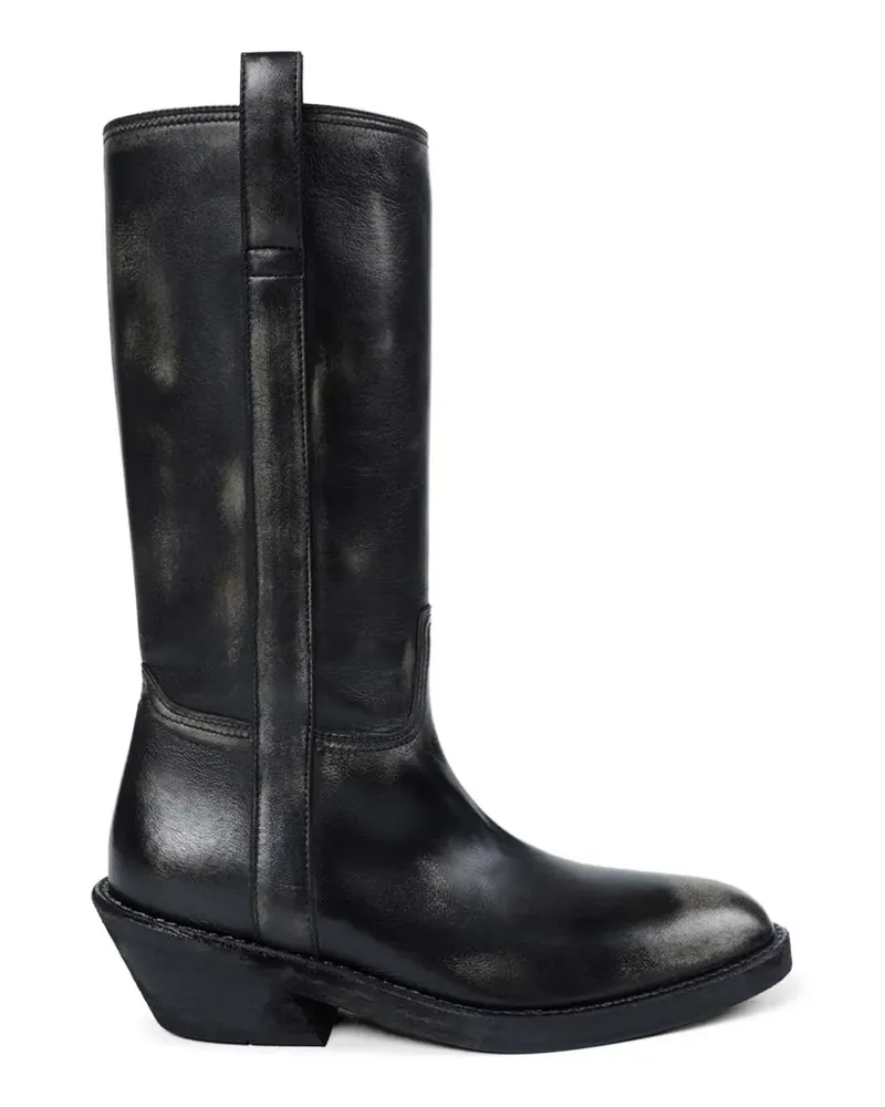 Ann Demeulemeester Laxit brushed biker boots - Schwarz Schwarz
