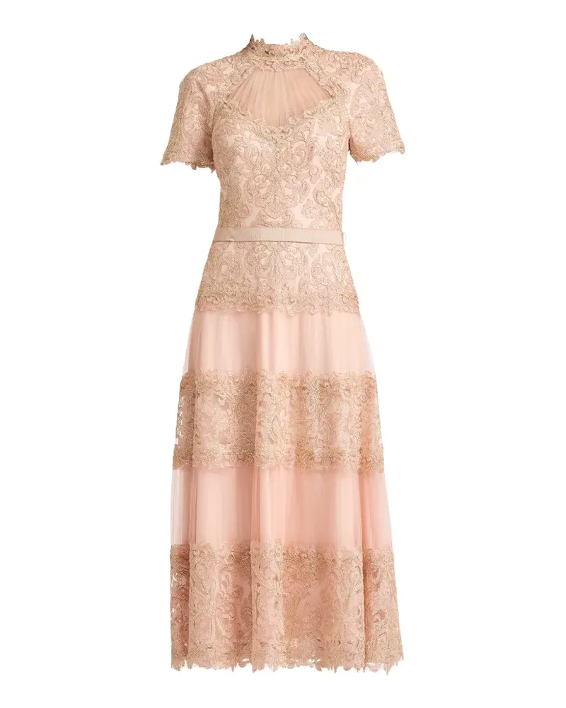 Tadashi Shoji Stelly Lotus embroidered midi dress - Rosa Rosa