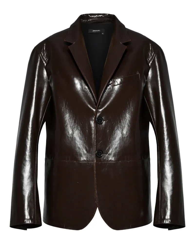 ANOUKI faux-leather blazer - Braun Braun