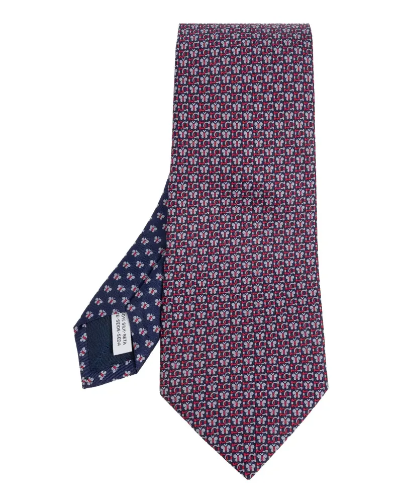 Ferragamo butterfly-print silk tie - Blau Blau