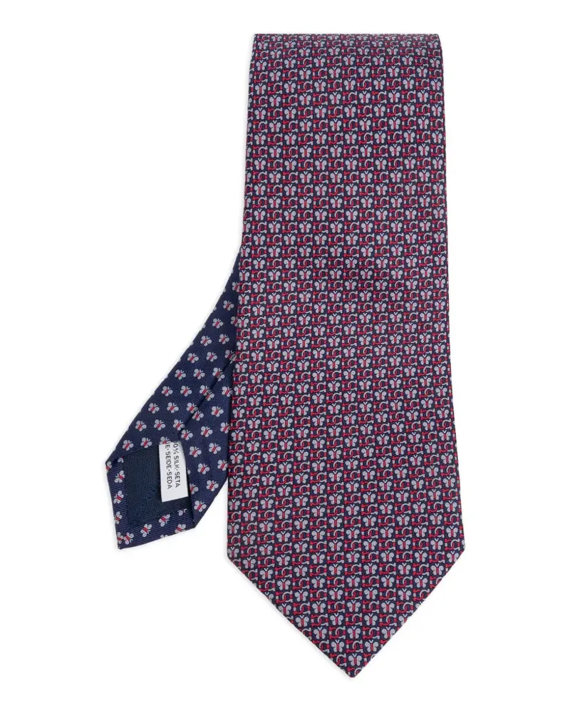 Ferragamo butterfly-print silk tie - Blau Blau