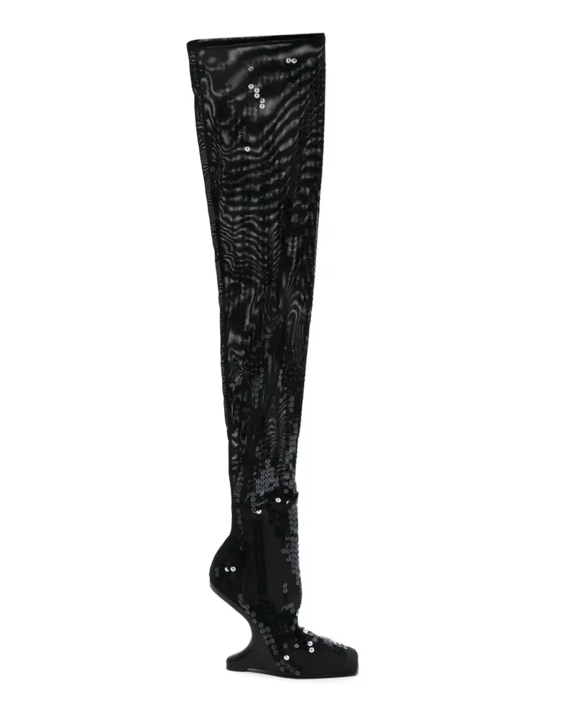 Rick Owens Lilies Stiefel mit Pailletten - Schwarz Schwarz