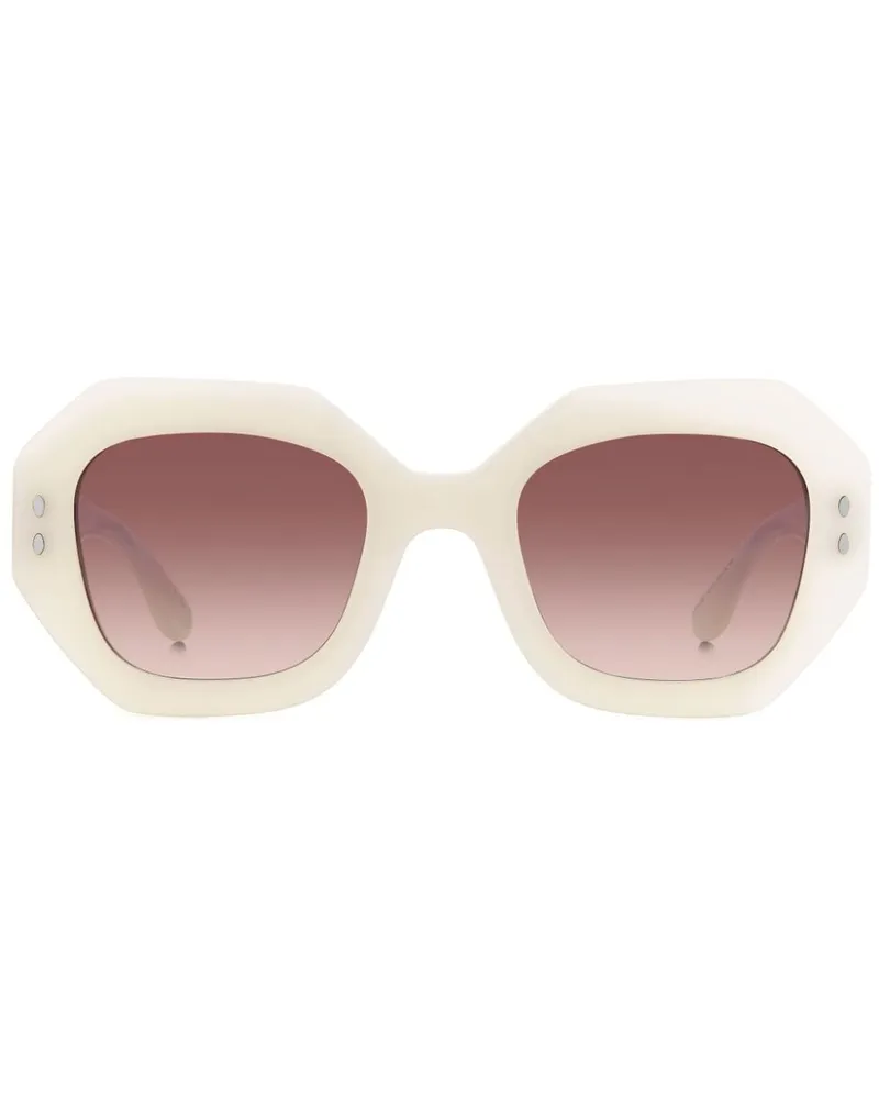 Isabel Marant Sonnenbrille mit geometrischem Gestell Weiß