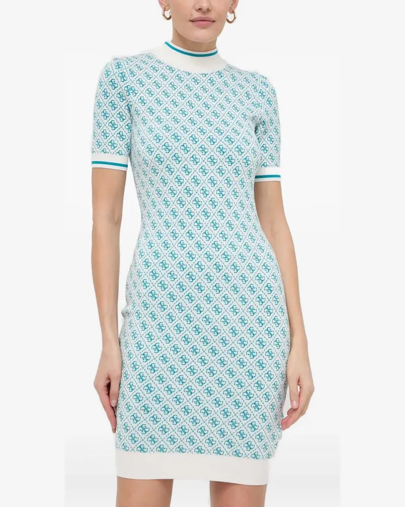 Guess patterned high-neck dress - Weiß Weiß