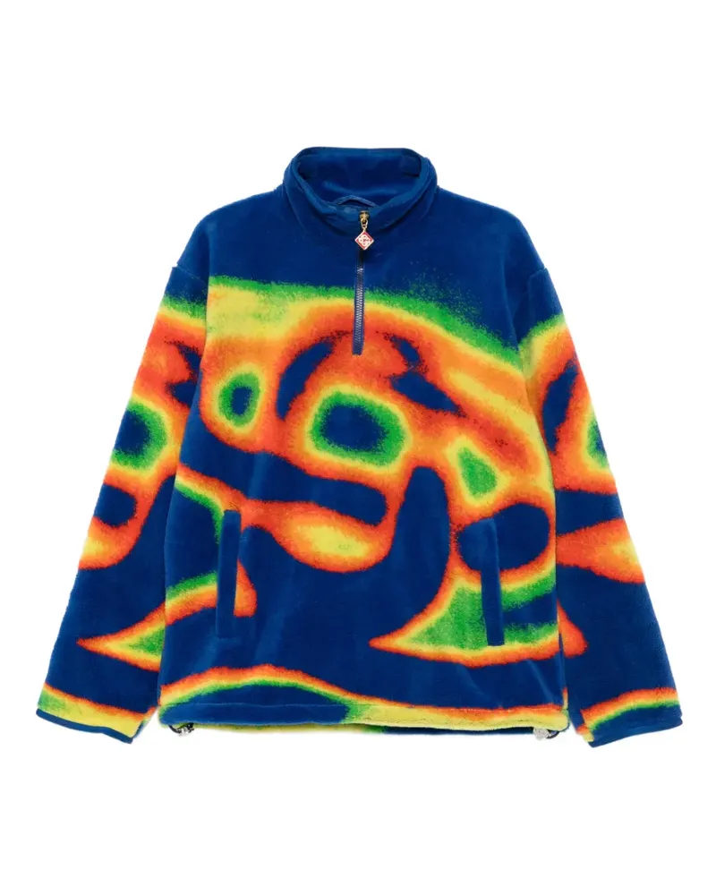 Casablanca Paris zip abstract fleece sweatshirt - Blau Blau