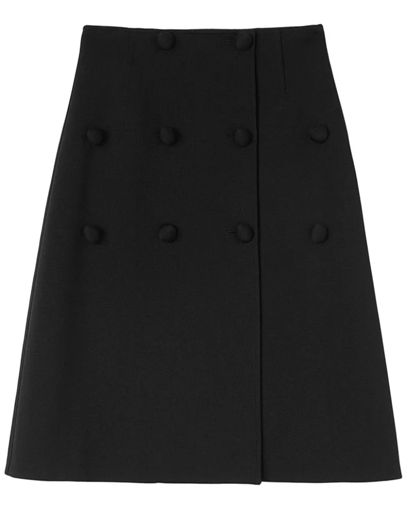 Jil Sander Rock in A-Linie mit Zierknöpfen - Schwarz Schwarz