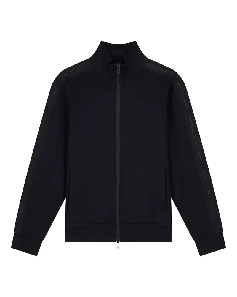 Armani Exchange logo-tape zip-up cardigan - Schwarz Schwarz