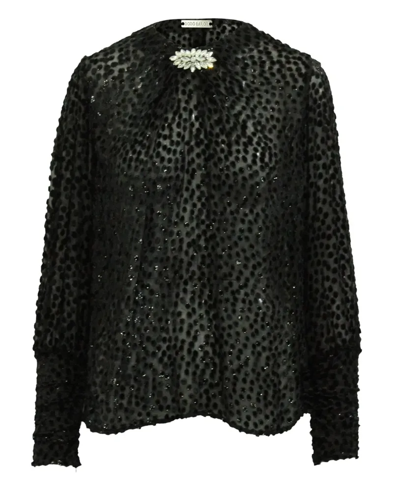 Dodo Bar Or embellishment puff-sleeve blouse - Schwarz Schwarz