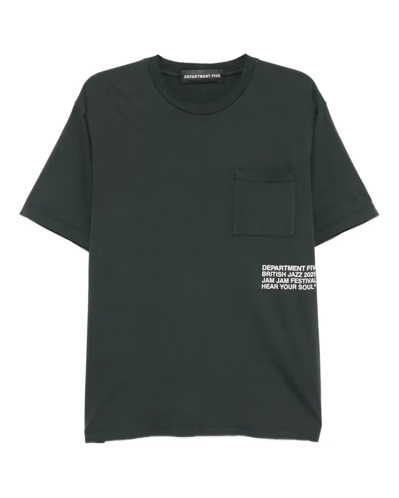 Department 5 T-Shirt mit Slogan-Print - Grau Grau