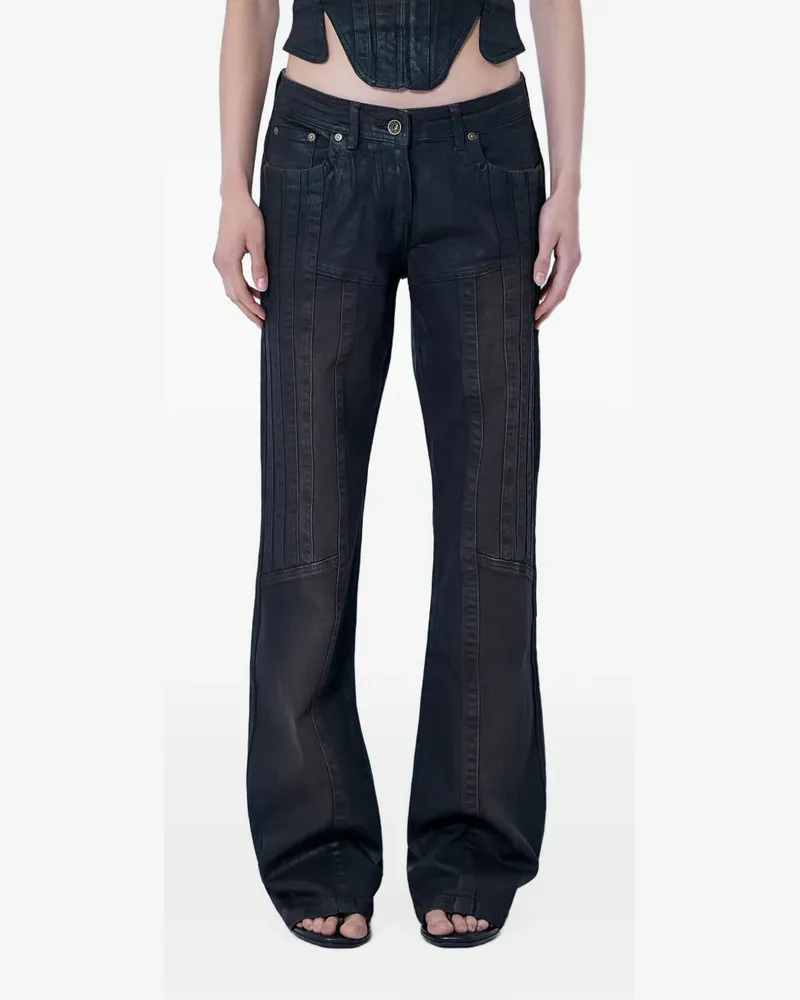 Charlotte Knowles Alice panelled mid-rise jeans - Schwarz Schwarz