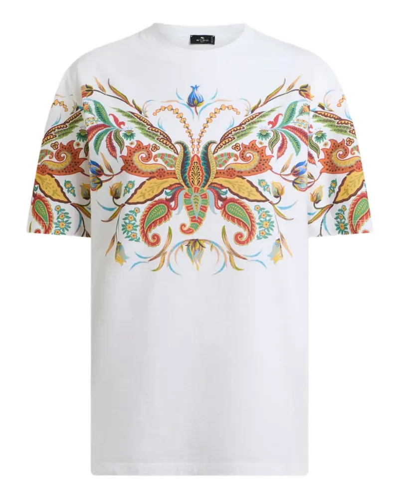Etro T-Shirt mit Paisley-Print - Weiß Weiß