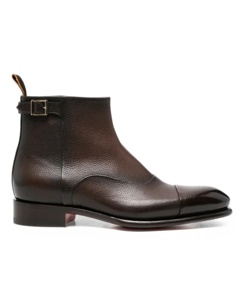 Santoni Stiefel mit Schnallendetail - Braun Braun