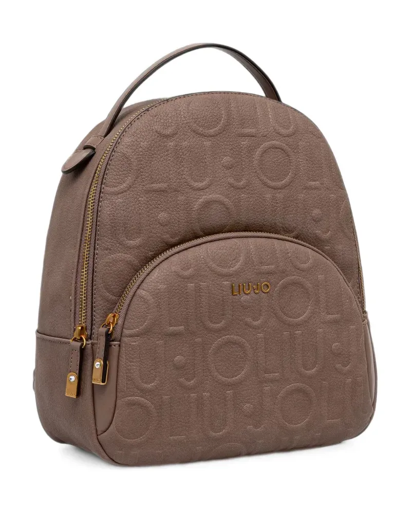 Liu Jo logo-embossed backpack - Braun Braun