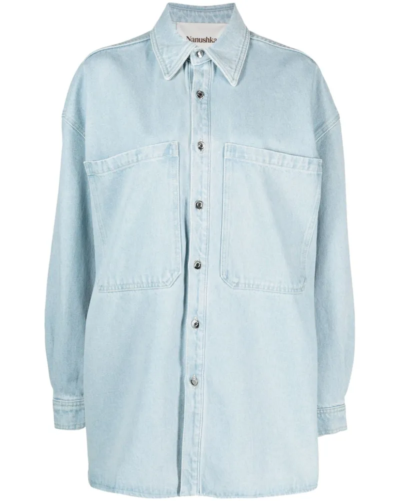 Nanushka Ausgeblichenes Beaux Jeanshemd - Blau Blau