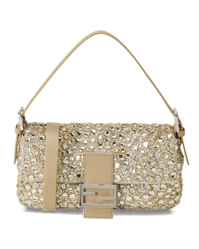 Fendi Baguette® 26424 crystal-embellished bag - Nude Nude