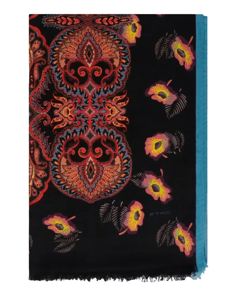 Etro Schal mit Paisley-Print - Schwarz Schwarz