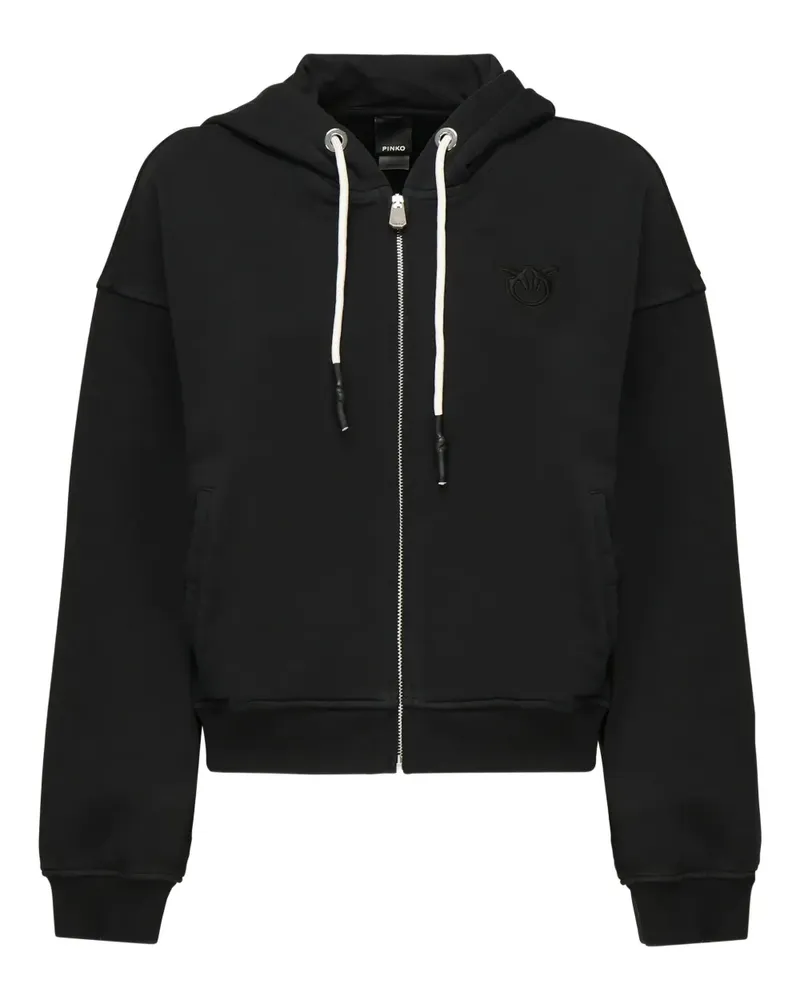 Pinko Kapuzenjacke mit Logo-Stickerei - Schwarz Schwarz