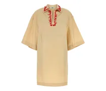 Popeline-Minikleid - Gelb