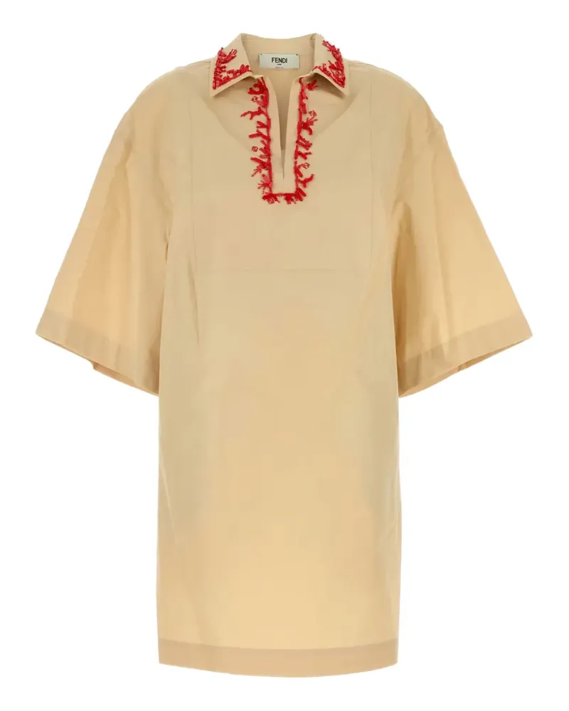 Fendi Popeline-Minikleid - Gelb Gelb
