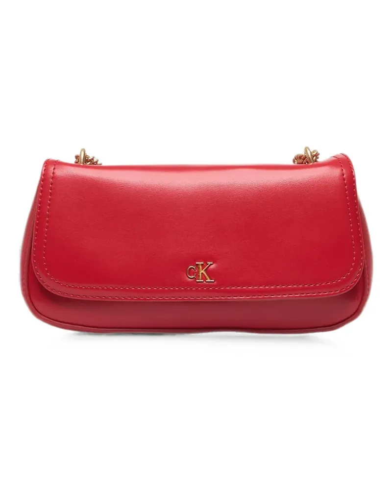 Calvin Klein small monogram logo-plaque chain-strap shoulder bag - Rot Rot
