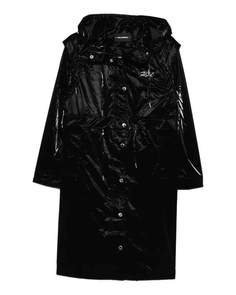 Karl Lagerfeld transformable drawstring parka coat - Schwarz Schwarz