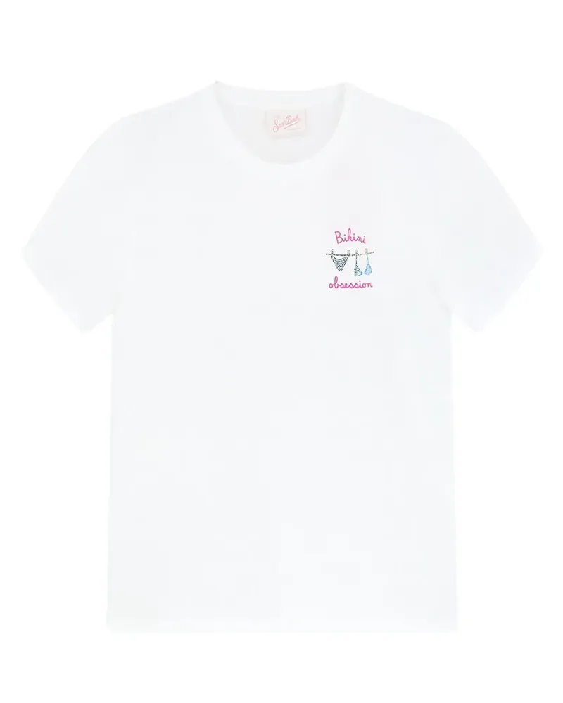 MC2 Saint Barth Emilie crystal-embellished embroidery t-shirt - Weiß Weiß