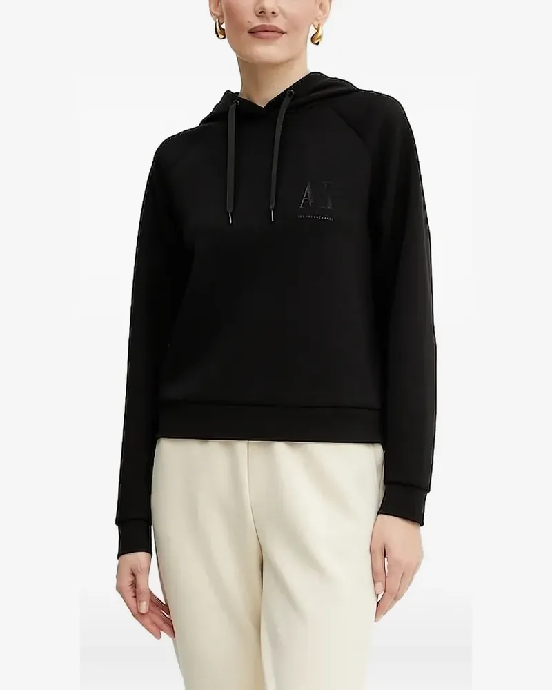 Armani Exchange Hoodie mit Logo - Schwarz Schwarz