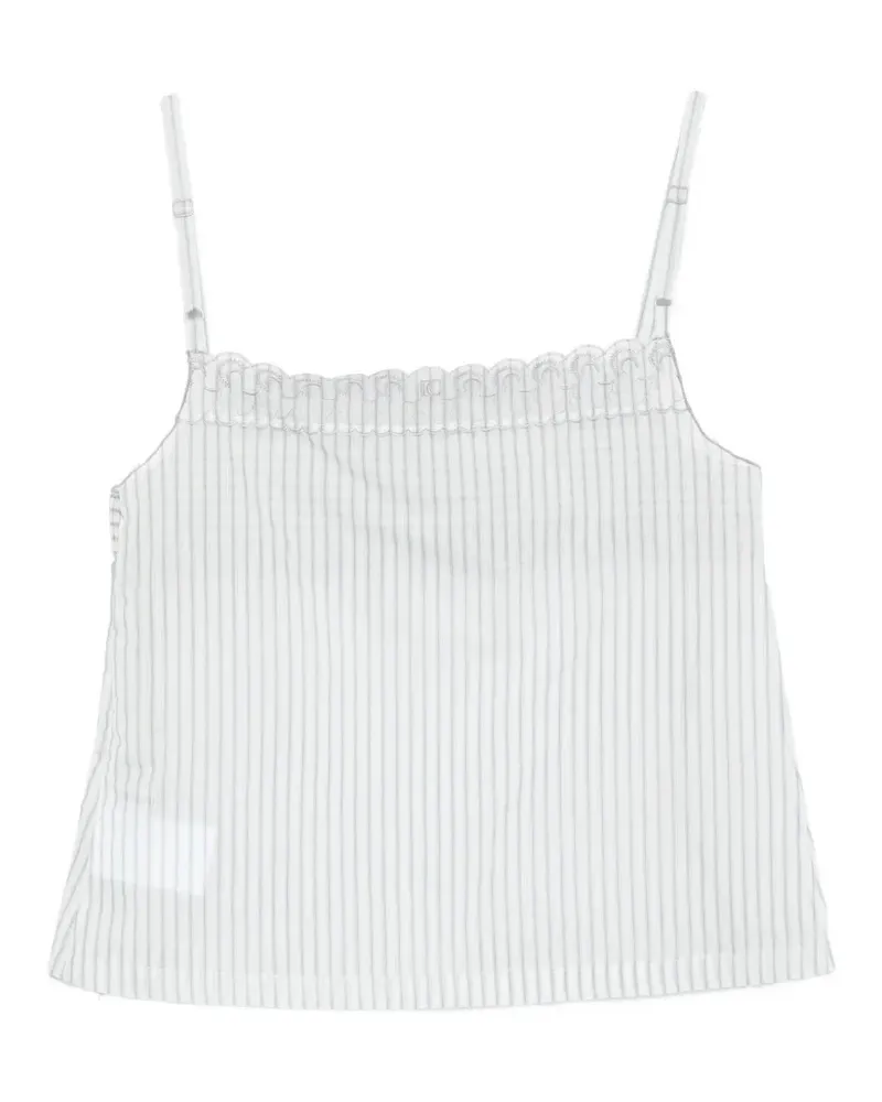 LOW CLASSIC striped lace top - Weiß Weiß