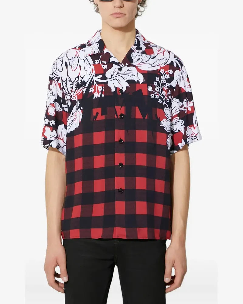 Neil Barrett check-pattern short-sleeve shirt - Rot Rot