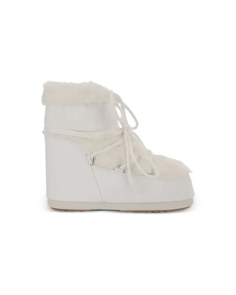 Moon Boot Icon Low white faux-fur boots - Weiß Weiß