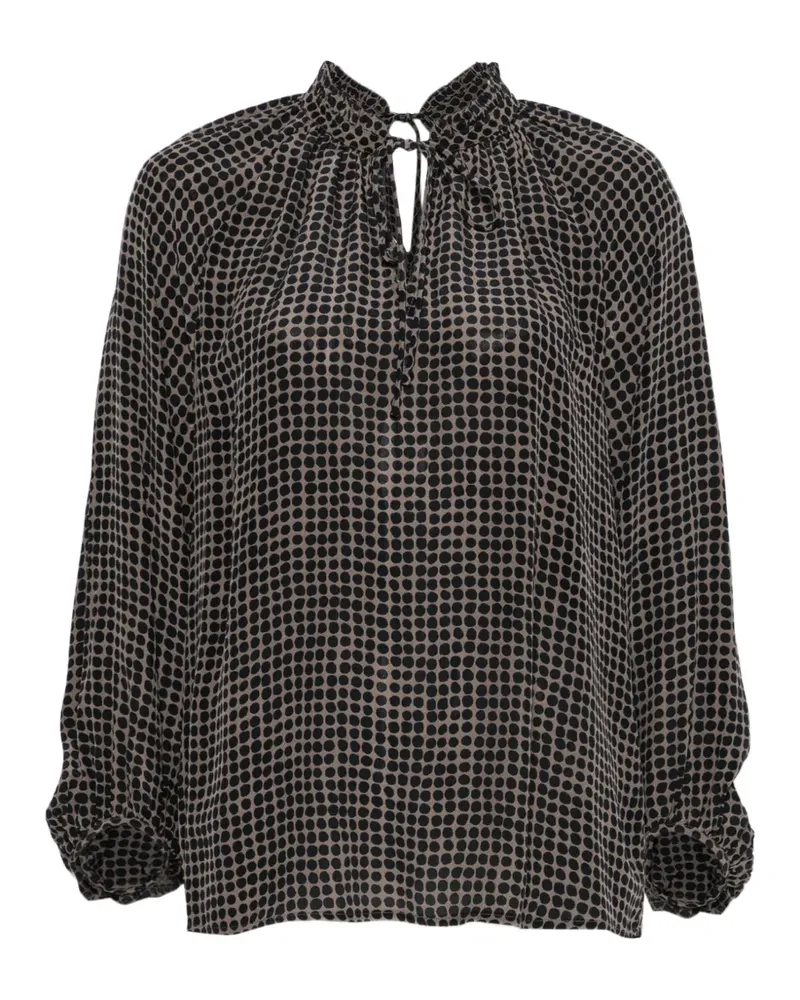 Marc O'Polo Bluse mit Polka Dots - Nude Nude