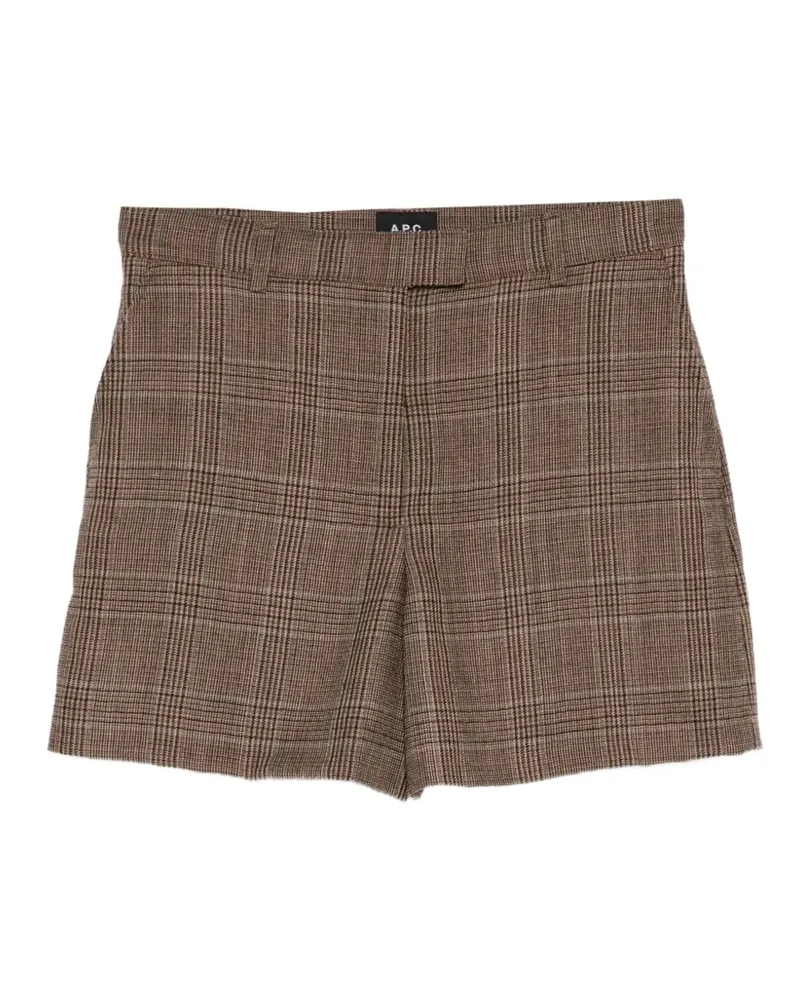 A.P.C. Karierte Wollshorts - Braun Braun