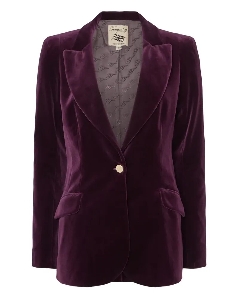 Temperley London Samtjacke mit einem Knopf - Violett Violett