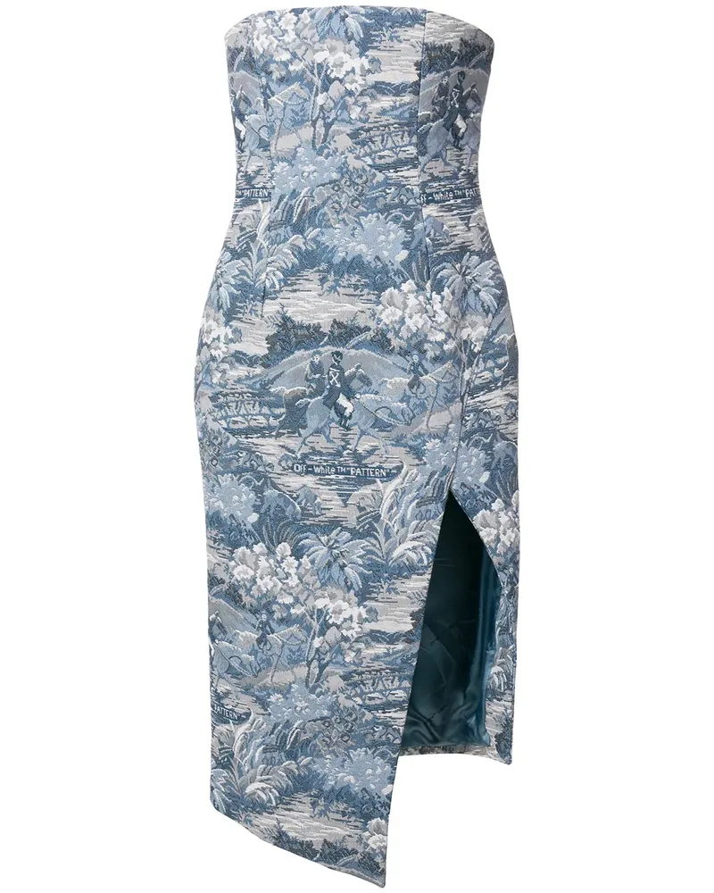 OFF-WHITE Bustier-Kleid mit Schlitz - Blau Blau