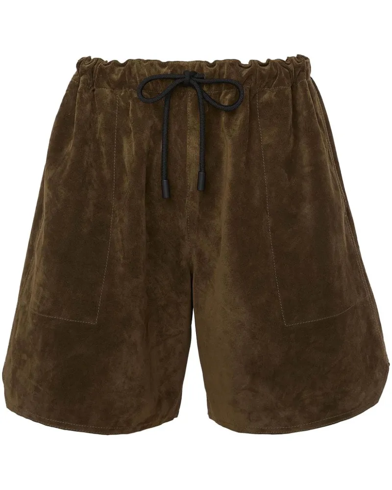 J.W.Anderson Shorts aus Leder mit Kordelzug - Grün Grün