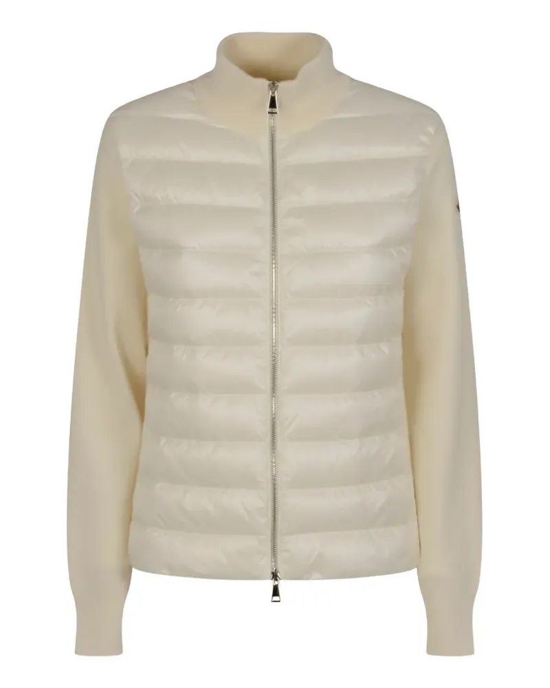 Moncler Gesteppte Jacke mit Strickeinsatz - Weiß Weiß