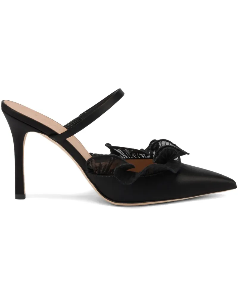 Malone Souliers Gerüschte Cecile Mules mit Schleife - Schwarz Schwarz