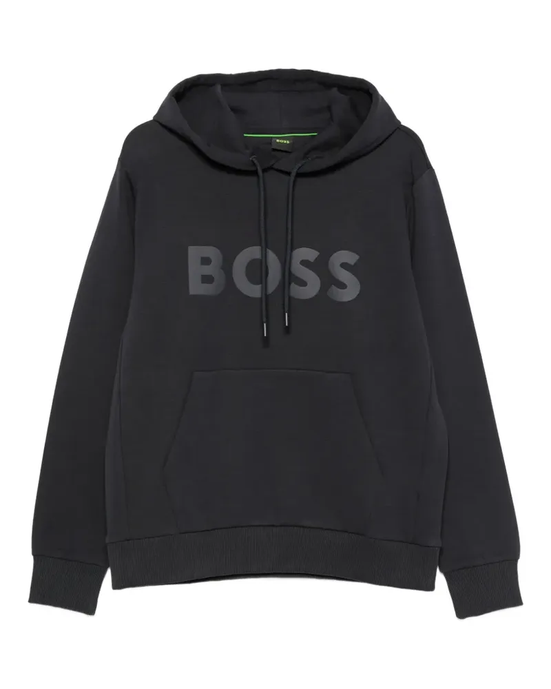 HUGO BOSS logo-print drawstring hoodie - Blau Blau