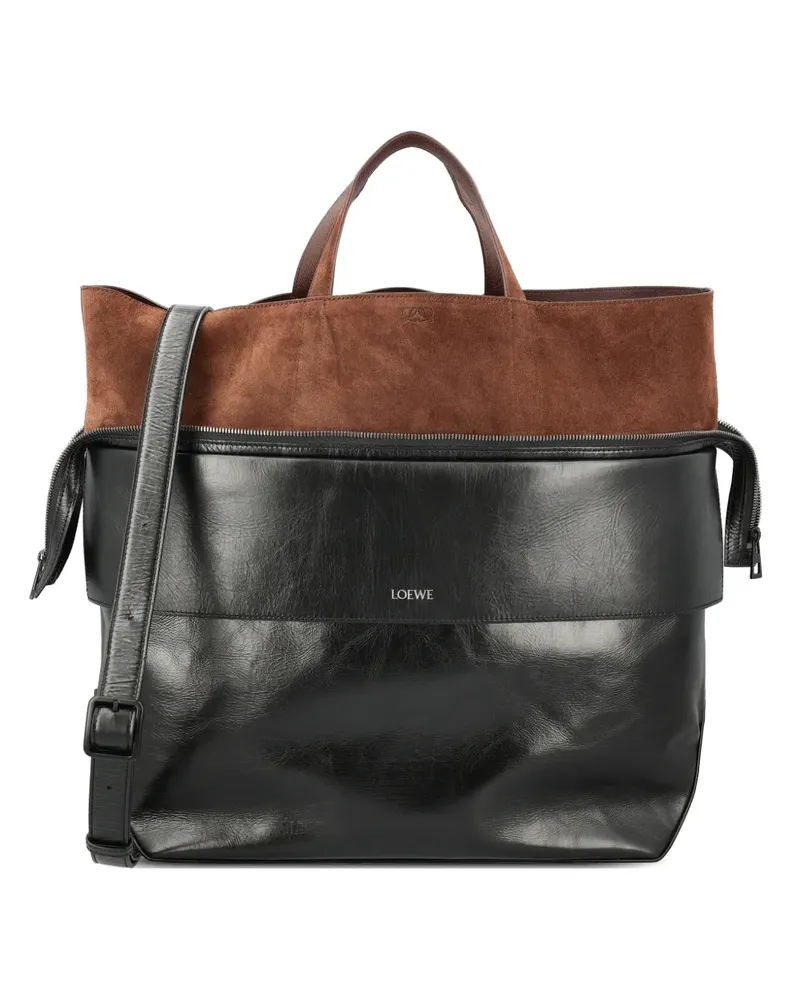 Loewe large Switch leather suede tote bag - Schwarz Schwarz