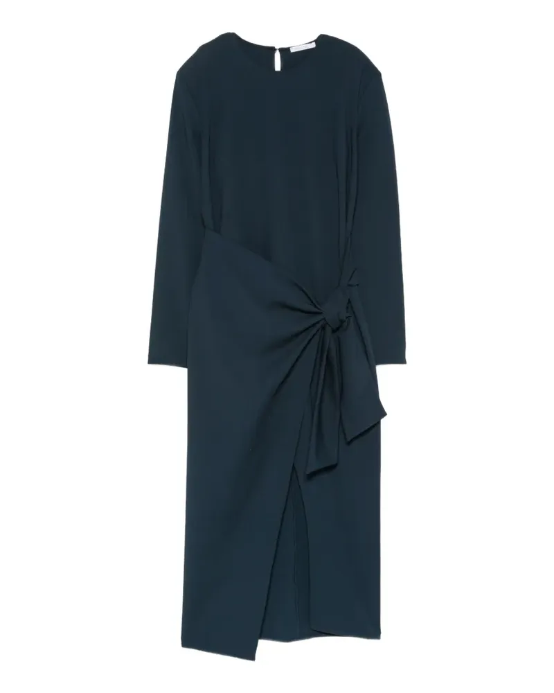 Patrizia Pepe knot-detail long-sleeve midi dress - Blau Blau