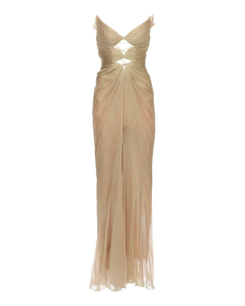 Maria Lucia Hohan plissé-effect cut-out dress - Gold Gold